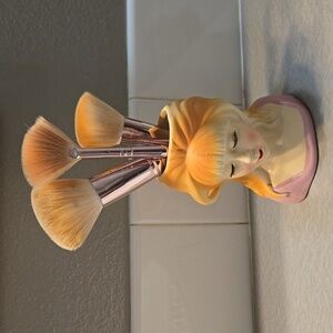 Reproduction Lady Head Vase Planter Makeup Brush Holder